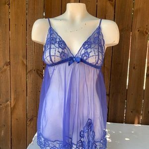 Fredericks of Hollywood sheer lingerie Baby doll/chemise size L.